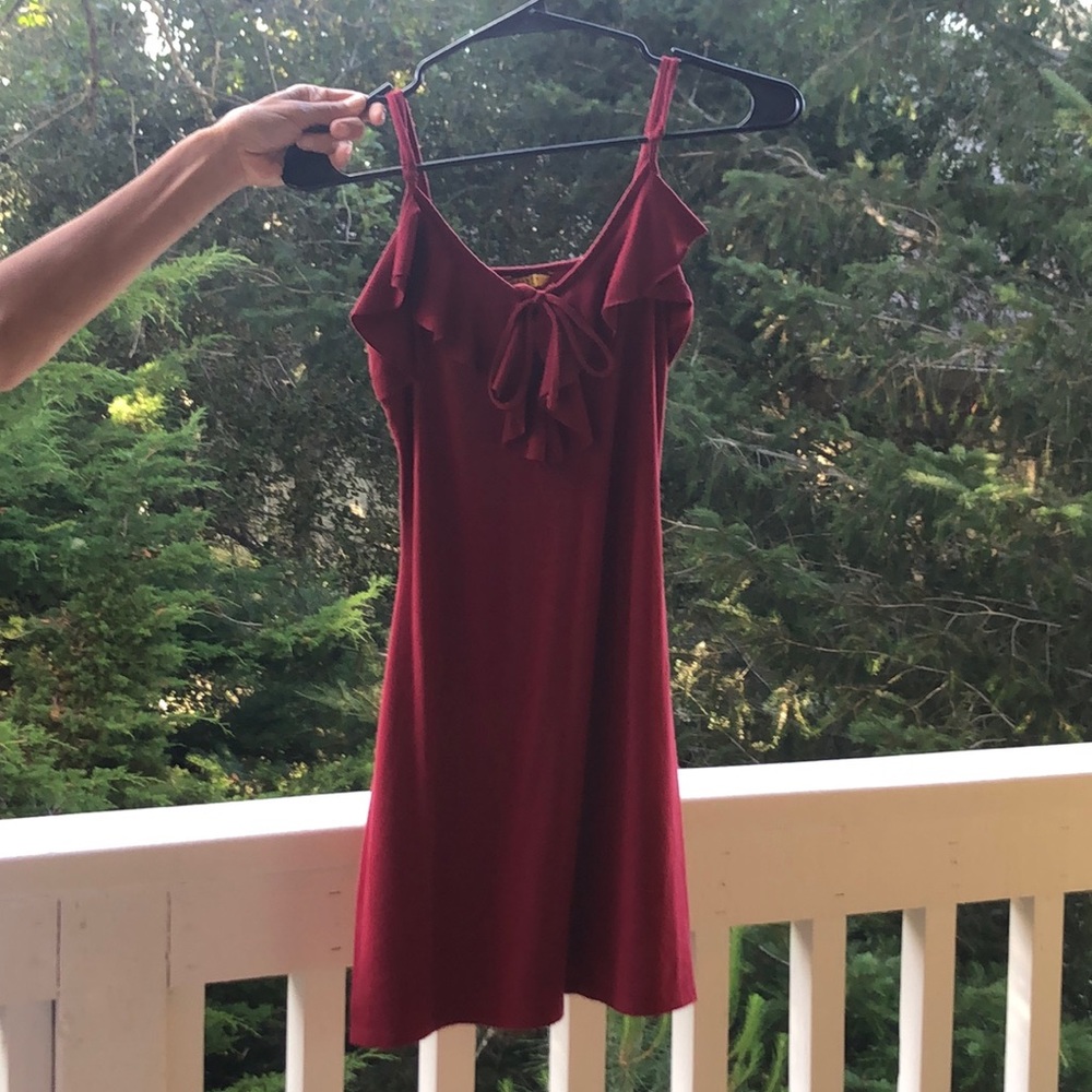 burgundy dress